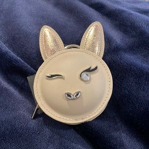 Kate spade, milk glass- leather, bunny coin purse